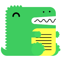 The docusaurus logo, a cartoon graphic of a green smiling dinosaur