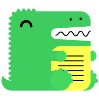 The docusaurus logo, a cartoon graphic of a green smiling dinosaur